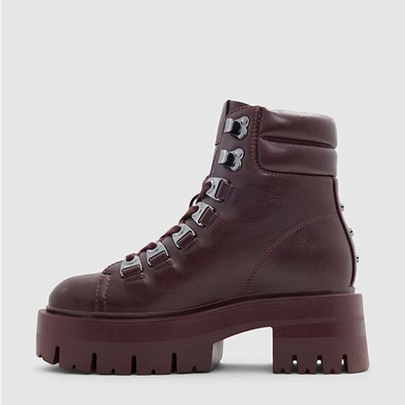 Call It Spring AVRIIL Chunky Heel Lace Up Ankle Boots Vegan - Picture 2 of 16